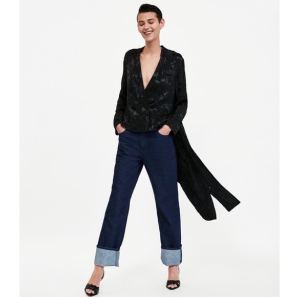 Zara Jackets & Blazers - ZARA hi low jacquard over COAT BLAZER